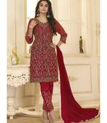 Rani Pink Net Party Wear Salwar Kameez