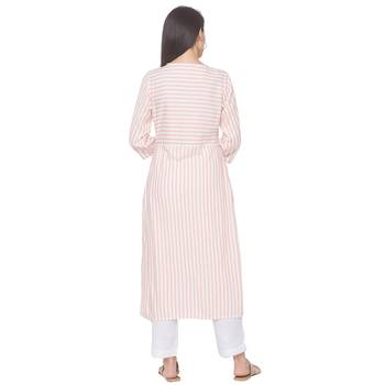Peach woven viscose rayon long-kurtis 3