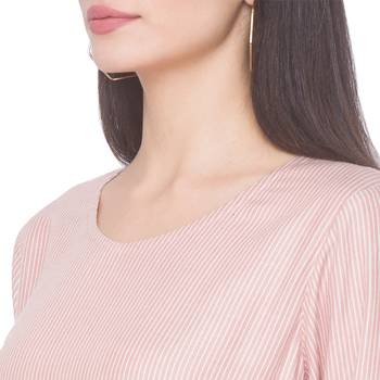 Peach woven viscose rayon long-kurtis 5