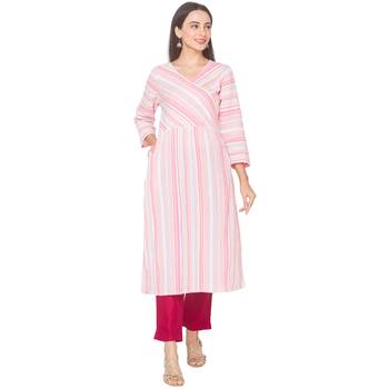 Multicolor woven cotton long-kurtis 1