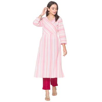 Multicolor woven cotton long-kurtis 2
