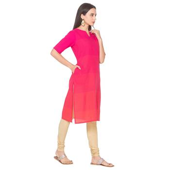 Rose woven cotton long-kurtis 4