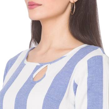 Multicolor woven cotton long-kurtis 5