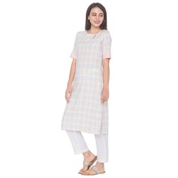 Multicolor woven viscose rayon long-kurtis 4