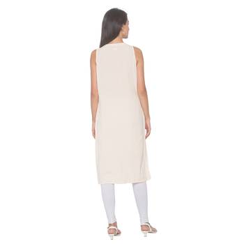 Off-white woven viscose rayon long-kurtis 3