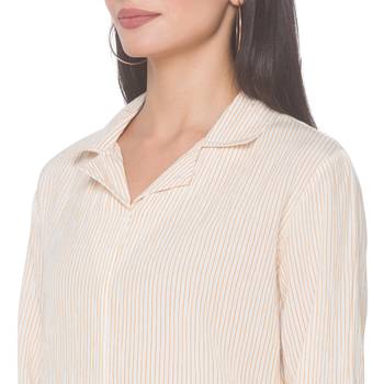 Off-white woven viscose rayon long-kurtis 5