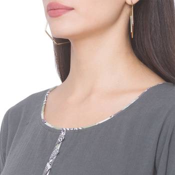 Olive plain cotton long-kurtis 5