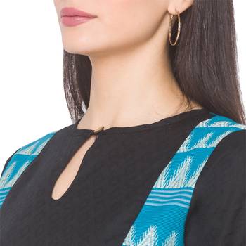 Black plain cotton long-kurtis 5