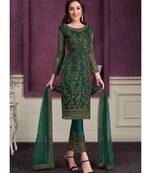 Green Net Party Wear Salwar Kameez