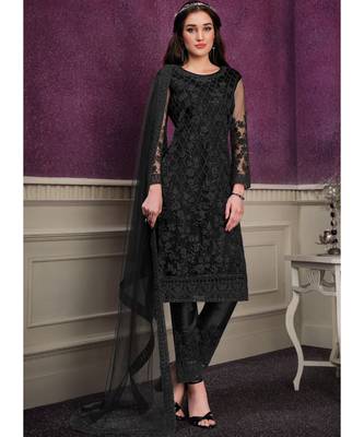 Black Net Party Wear Salwar Kameez 1