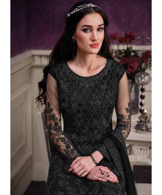 Black Net Party Wear Salwar Kameez 2
