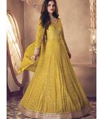 Yellow Georgette Anarkali Salwar Kameez