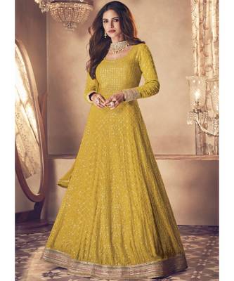 Yellow Georgette Anarkali Salwar Kameez 2