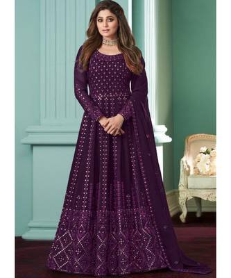 Purple Georgette Anarkali Salwar Kameez 1