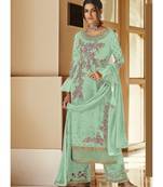 Turquoise Georgette Party Wear Salwar Kameez