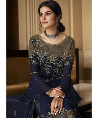 Royal Blue Georgette Party Wear Salwar Kameez 2