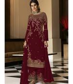 Maroon Georgette Party Wear Salwar Kameez