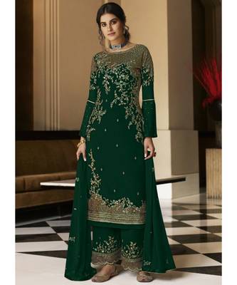 Green Georgette Party Wear Salwar Kameez 1