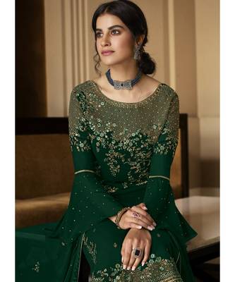 Green Georgette Party Wear Salwar Kameez 2