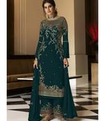 Teal Georgette Party Wear Salwar Kameez