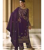 Purple Georgette Party Wear Salwar Kameez