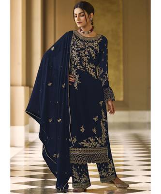 Blue Georgette Party Wear Salwar Kameez 1