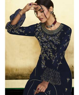 Blue Georgette Party Wear Salwar Kameez 2