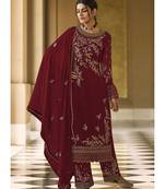 Maroon Georgette Party Wear Salwar Kameez