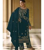 Teal Georgette Party Wear Salwar Kameez