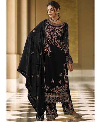 Black Georgette Party Wear Salwar Kameez 1