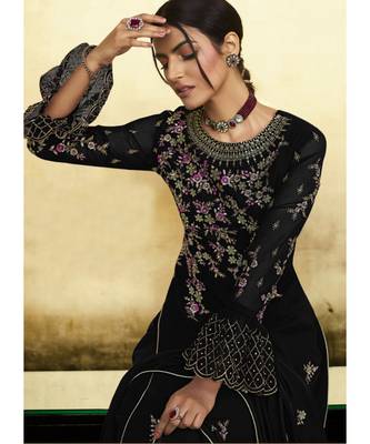 Black Georgette Party Wear Salwar Kameez 2