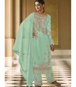Turquoise Georgette Party Wear Salwar Kameez