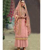Baby Pink Georgette Party Wear Salwar Kameez