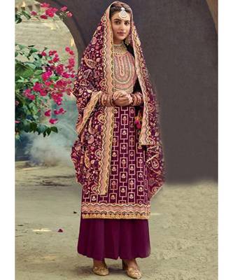 Purple Georgette Party Wear Salwar Kameez 1