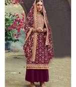 Purple Georgette Party Wear Salwar Kameez