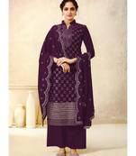 Purple Georgette Party Wear Salwar Kameez