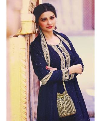 Royal Blue Georgette Party Wear Salwar Kameez 3