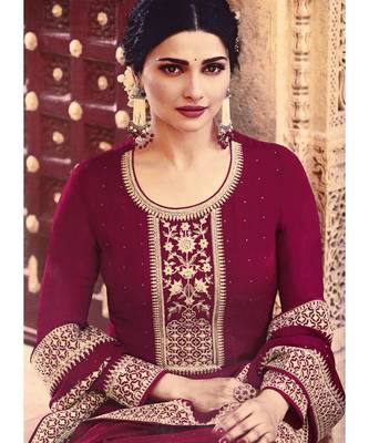 Rani Pink Georgette Party Wear Salwar Kameez 2