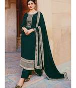 Dark Green Georgette Party Wear Salwar Kameez