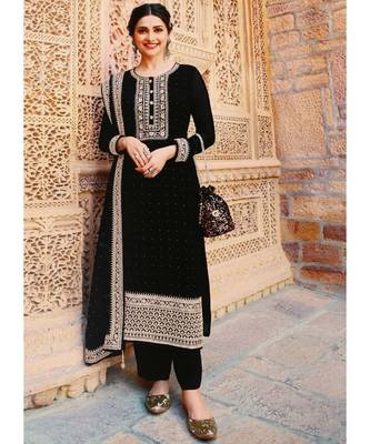 Black Georgette Party Wear Salwar Kameez 1