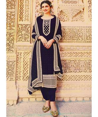 Royal Blue Georgette Party Wear Salwar Kameez 1