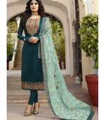 Teal Georgette Party Wear Salwar Kameez