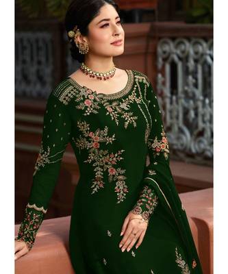 Green Georgette Party Wear Salwar Kameez 2