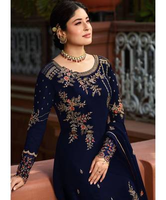 Royal Blue Georgette Party Wear Salwar Kameez 2