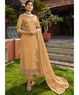 Yellow Georgette Party Wear Salwar Kameez 1