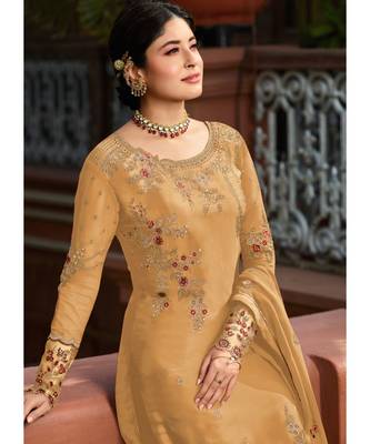 Yellow Georgette Party Wear Salwar Kameez 2