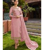 Baby Pink Georgette Party Wear Salwar Kameez