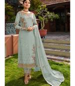 Turquoise Georgette Party Wear Salwar Kameez