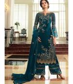 Teal Georgette Party Wear Salwar Kameez