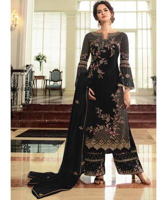 Black Georgette Party Wear Salwar Kameez 1